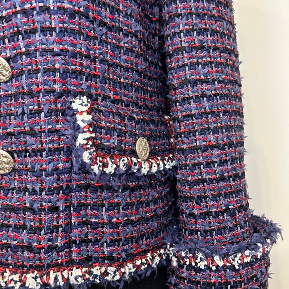 Chanel F/W 2013, Red, Ivory & Navy Tweed Blazer Size FR 34//US Small - Picture 6 of 11